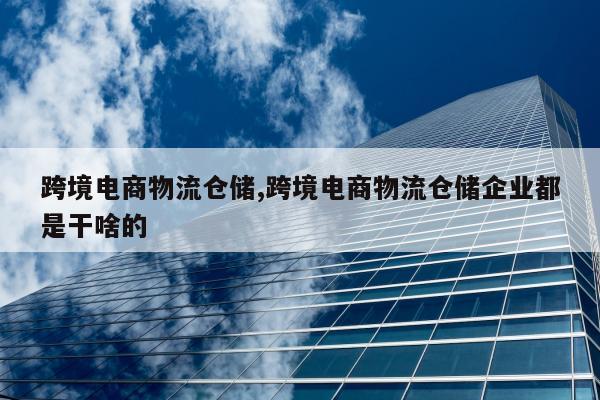 跨境电商物流仓储,跨境电商物流仓储企业都是干啥的