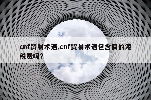 cnf贸易术语,cnf贸易术语包含目的港税费吗?