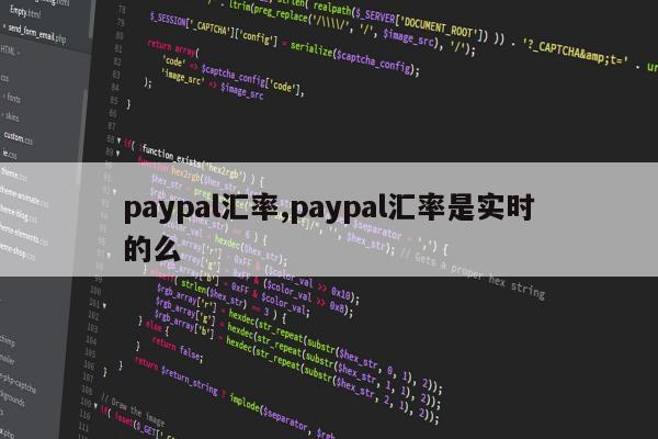 paypal汇率,paypal汇率是实时的么