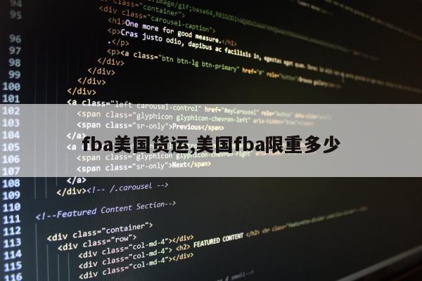 fba美国货运,美国fba限重多少