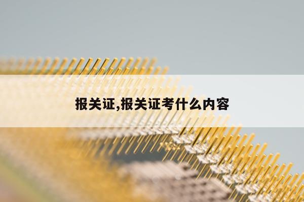 报关证,报关证考什么内容