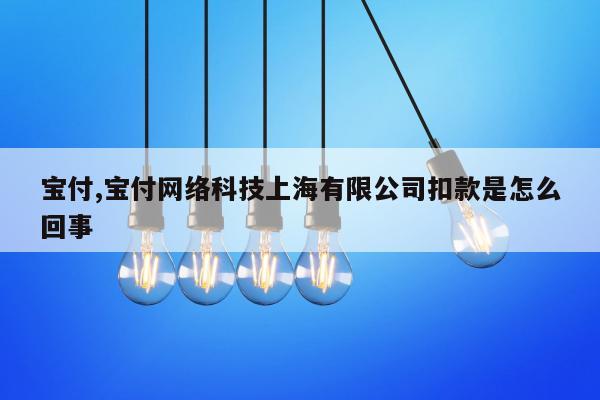 宝付,宝付网络科技上海有限公司扣款是怎么回事