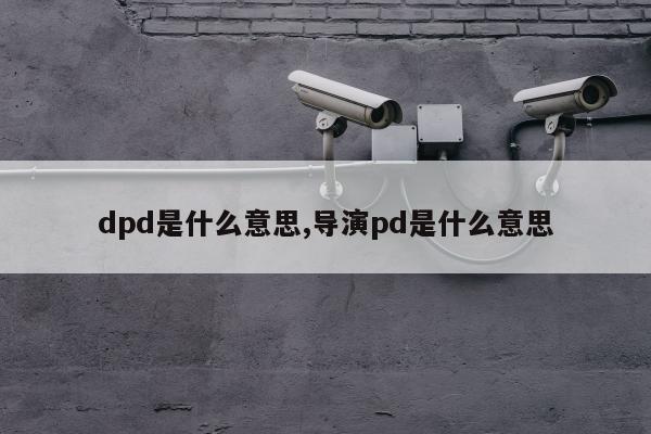 dpd是什么意思,导演pd是什么意思