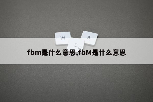 fbm是什么意思,fbM是什么意思