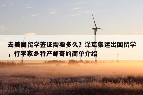 去美国留学签证需要多久？泽宸集运出国留学，行李家乡特产邮寄的简单介绍