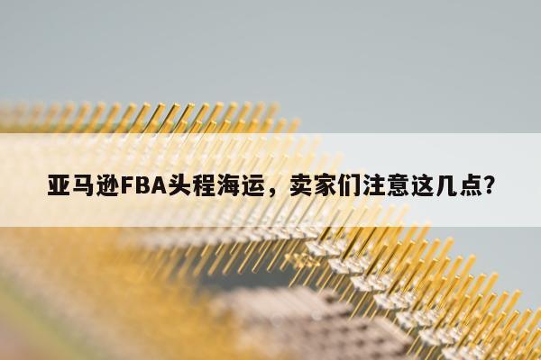 亚马逊FBA头程海运，卖家们注意这几点？