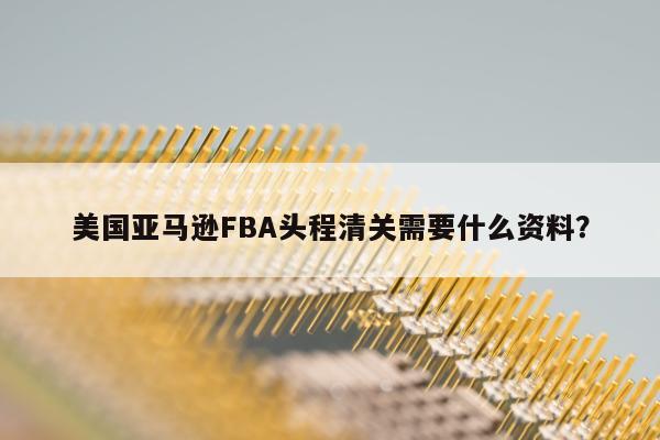 美国亚马逊FBA头程清关需要什么资料？