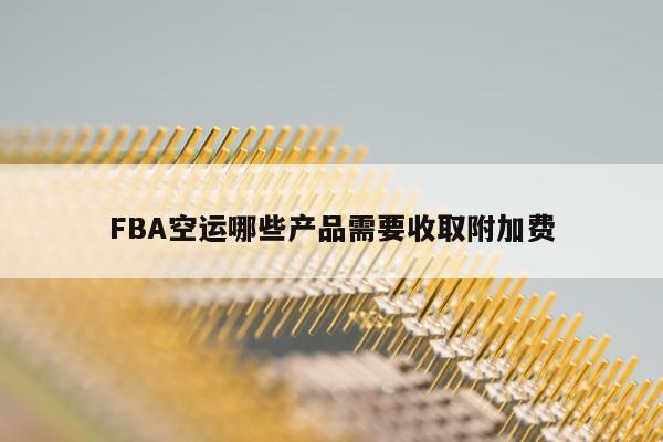 FBA空运哪些产品需要收取附加费