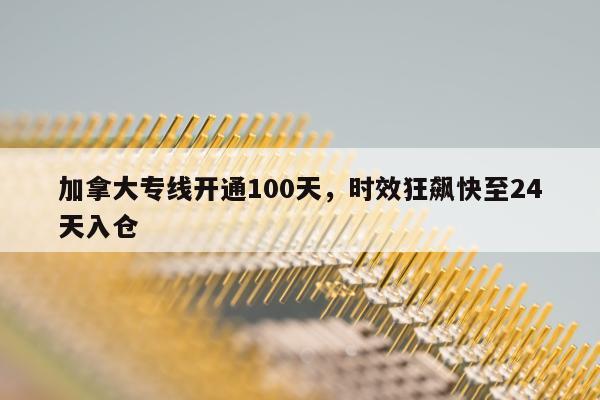 加拿大专线开通100天，时效狂飙快至24天入仓