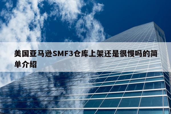 美国亚马逊SMF3仓库上架还是很慢吗的简单介绍