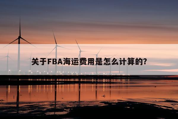 关于FBA海运费用是怎么计算的？