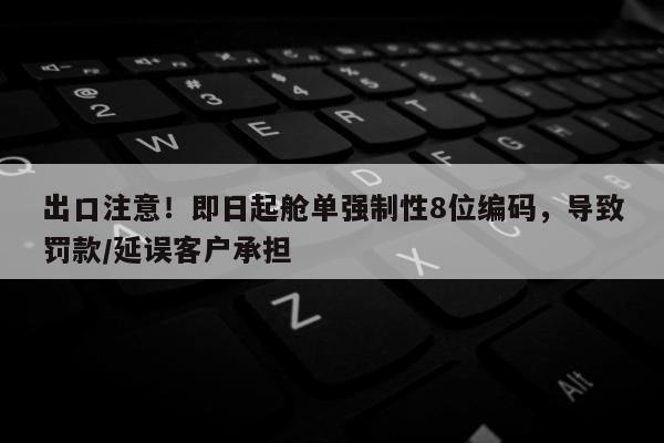 出口注意！即日起舱单强制性8位编码，导致罚款/延误客户承担