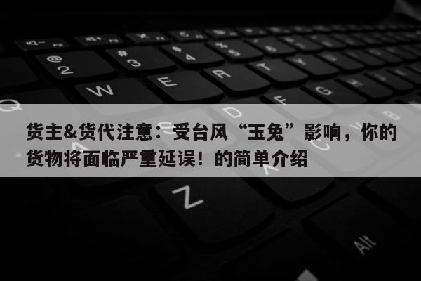 货主&货代注意：受台风“玉兔”影响，你的货物将面临严重延误！的简单介绍