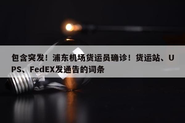 包含突发！浦东机场货运员确诊！货运站、UPS、FedEX发通告的词条