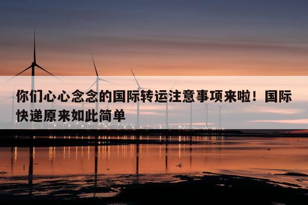 你们心心念念的国际转运注意事项来啦！国际快递原来如此简单