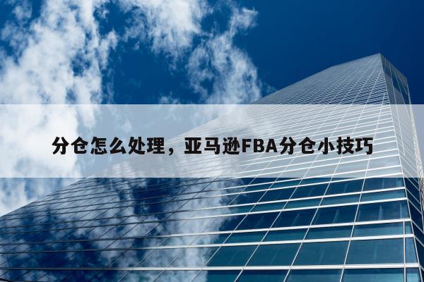 分仓怎么处理，亚马逊FBA分仓小技巧