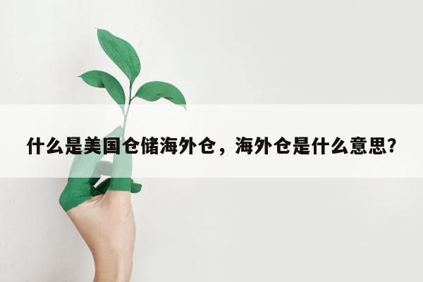 什么是美国仓储海外仓，海外仓是什么意思？