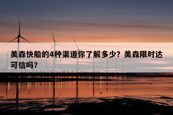 美森快船的4种渠道你了解多少？美森限时达可信吗？