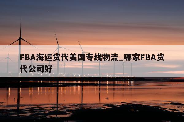 FBA海运货代美国专线物流_哪家FBA货代公司好