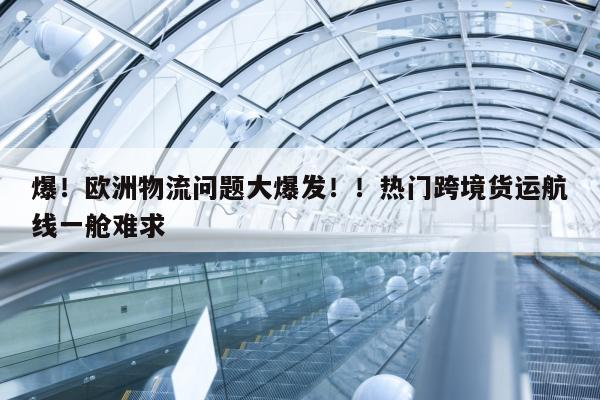 爆！欧洲物流问题大爆发！！热门跨境货运航线一舱难求