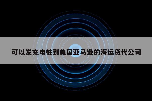 可以发充电桩到美国亚马逊的海运货代公司