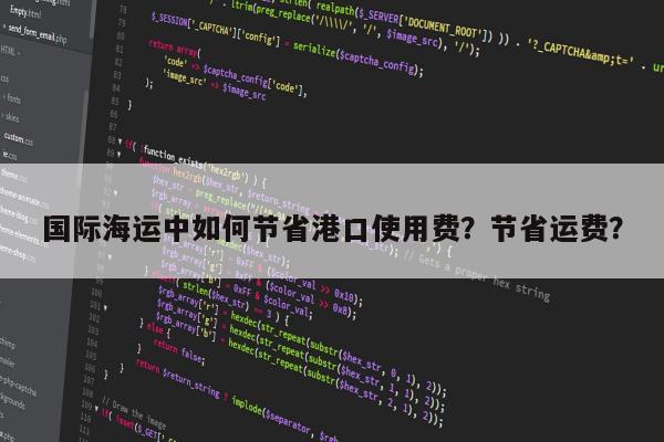 国际海运中如何节省港口使用费？节省运费？