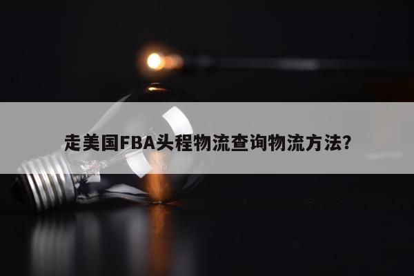 走美国FBA头程物流查询物流方法？