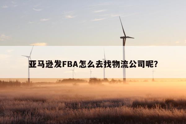 亚马逊发FBA怎么去找物流公司呢？