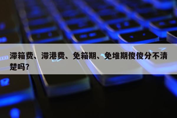 滞箱费、滞港费、免箱期、免堆期傻傻分不清楚吗？