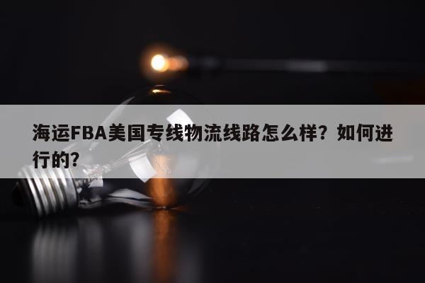 海运FBA美国专线物流线路怎么样？如何进行的？